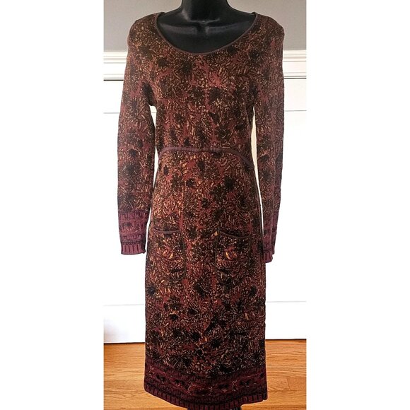 Peruvian Connection Jacquard Sweater Knit Body Con Womens Dress SMALL - Picture 1 of 14